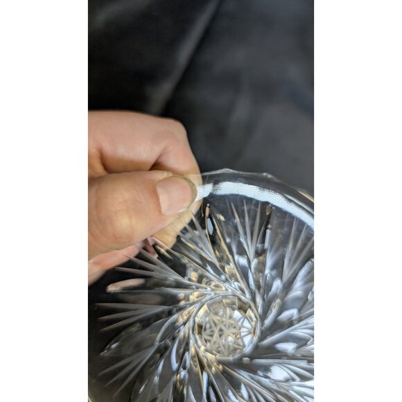 vintage Pressed Glass Pinwheel Base Candlesticks / Candle Holder For 3/4" Candle - Picture 4 of 10